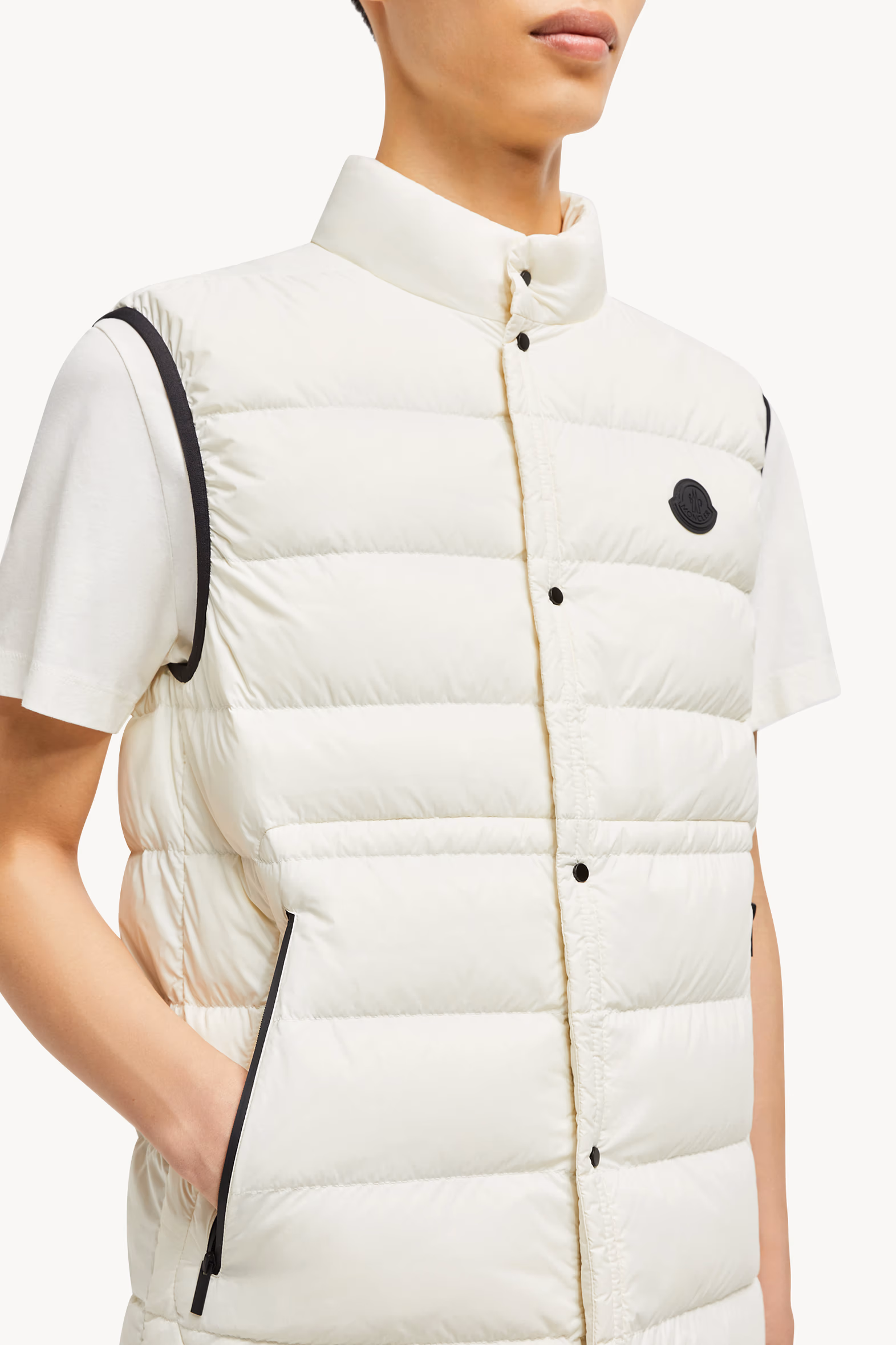 Chaleco plumífero Plaret Hombre Blanco Marfil Moncler 6